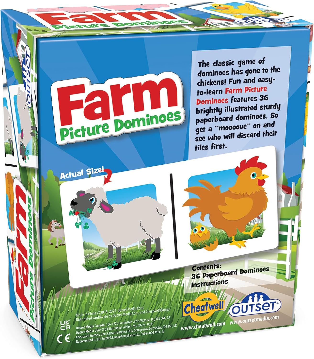 Outset Farm Picture Dominoes – Kids Farm Matching Game 3+