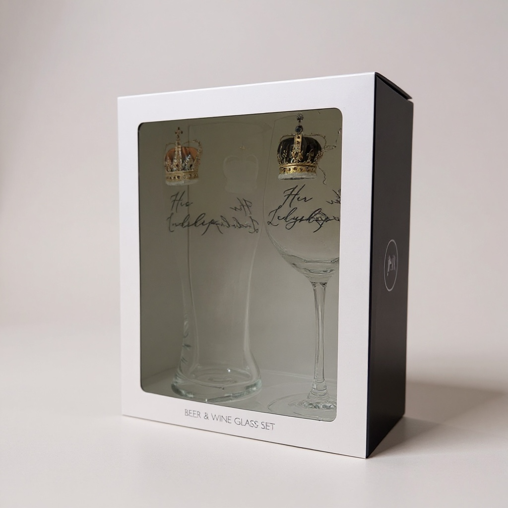 Lordship Ladyship His & Her Glass Set – Beer & Wine Gift Pair