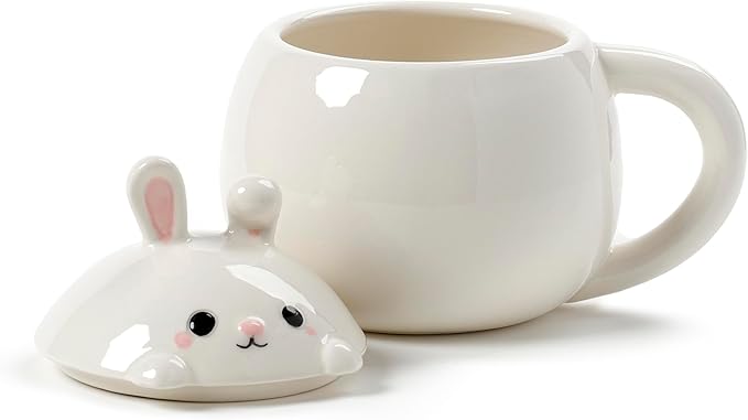 Peek-a-Boo Bunny Rabbit Mug with Lid