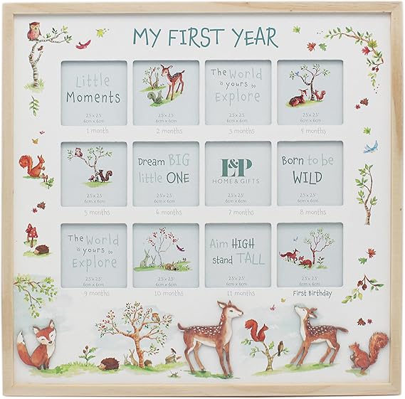 Forest Friends My First Year Photo Frame