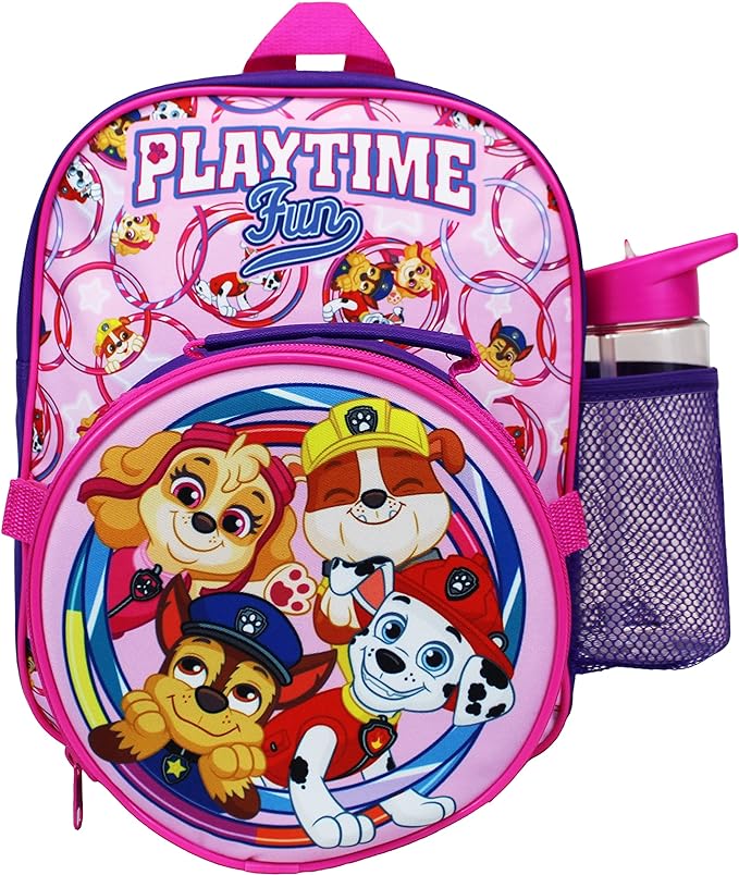 Pink and Purple Paw Patrol 3 Piece Set - Backpack, Lunch Bag and Water Bottle