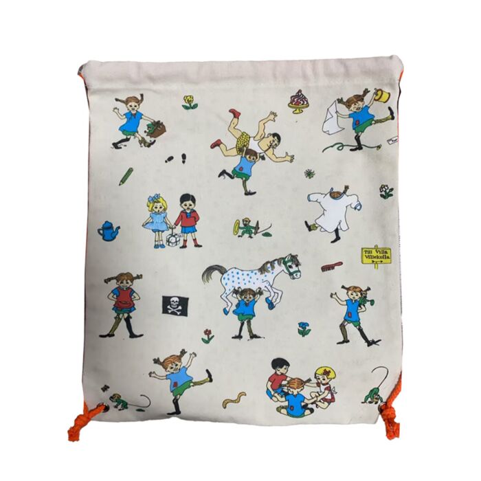 Pippi Longstocking Canvas Drawstring Bag