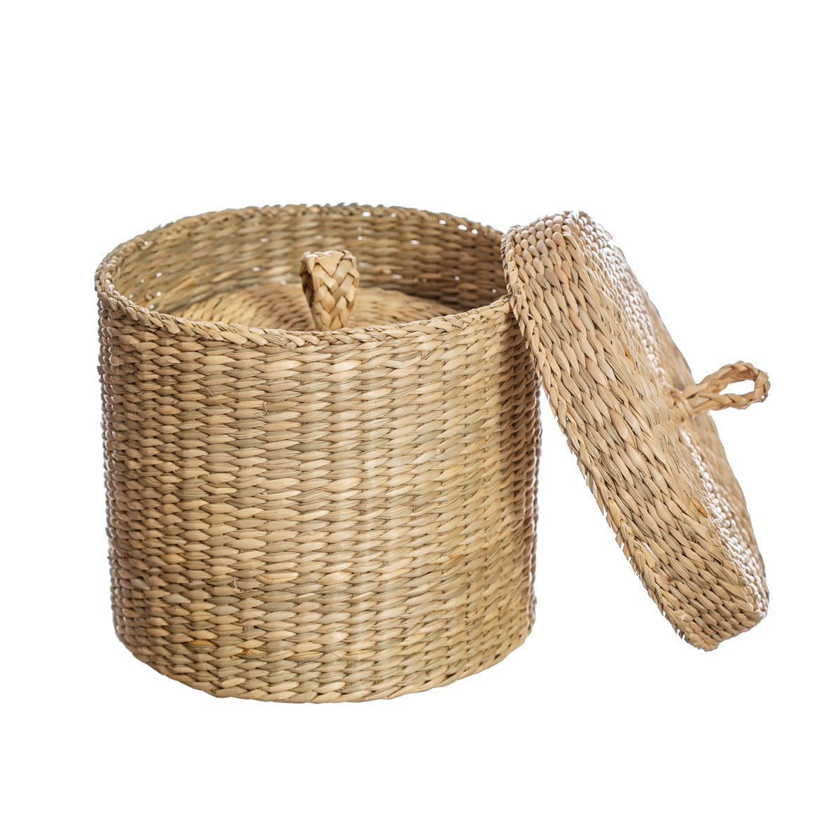 Set of 2 Seagrass Baskets With Lid