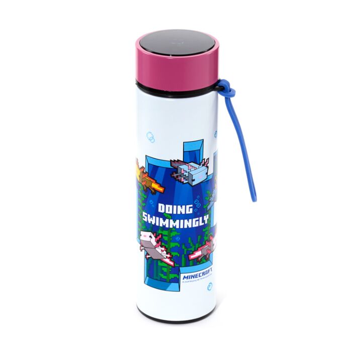 Puckator Minecraft Axolotl Hot & Cold Digital Thermometer Bottle