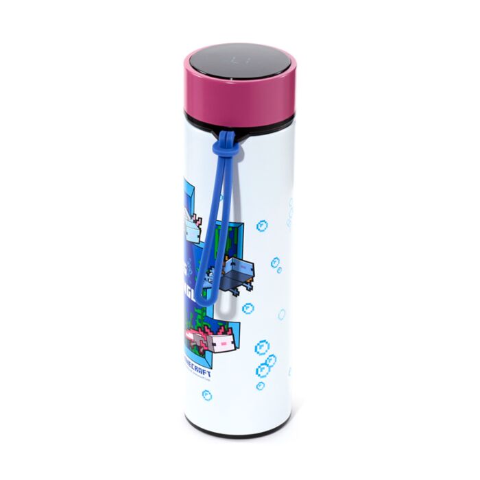 Puckator Minecraft Axolotl Hot & Cold Digital Thermometer Bottle