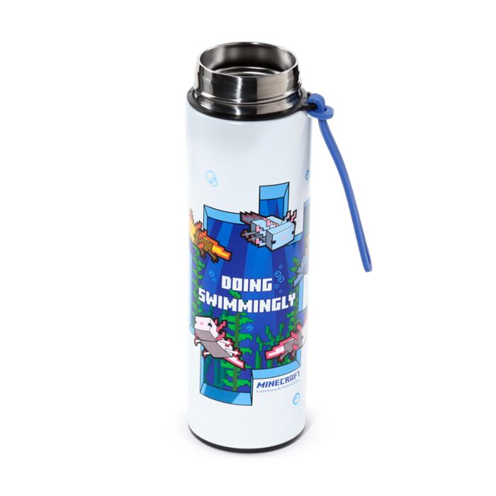 Puckator Minecraft Axolotl Hot & Cold Digital Thermometer Bottle