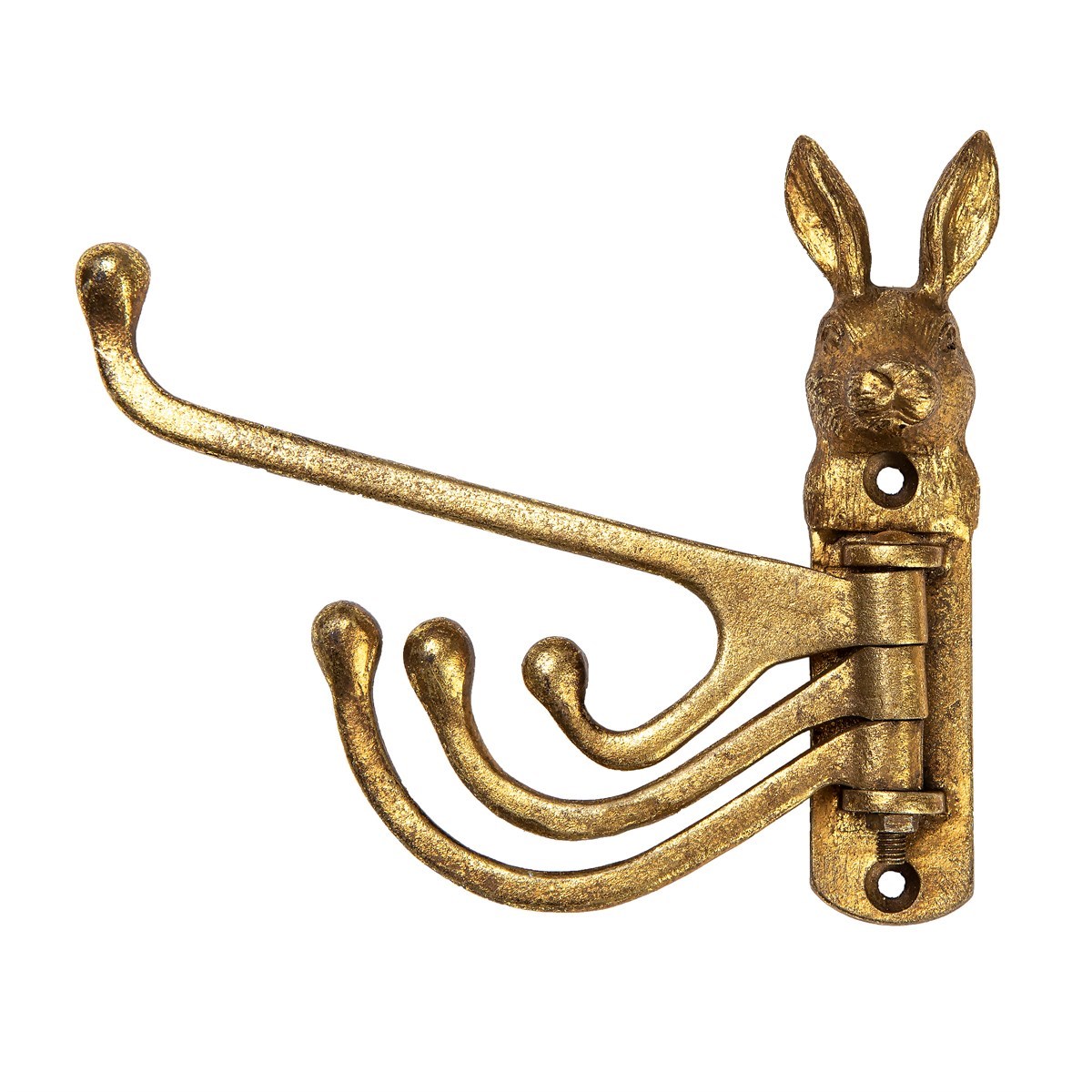 Sass & Belle rabbit hook in gold finish – stylish home accessory