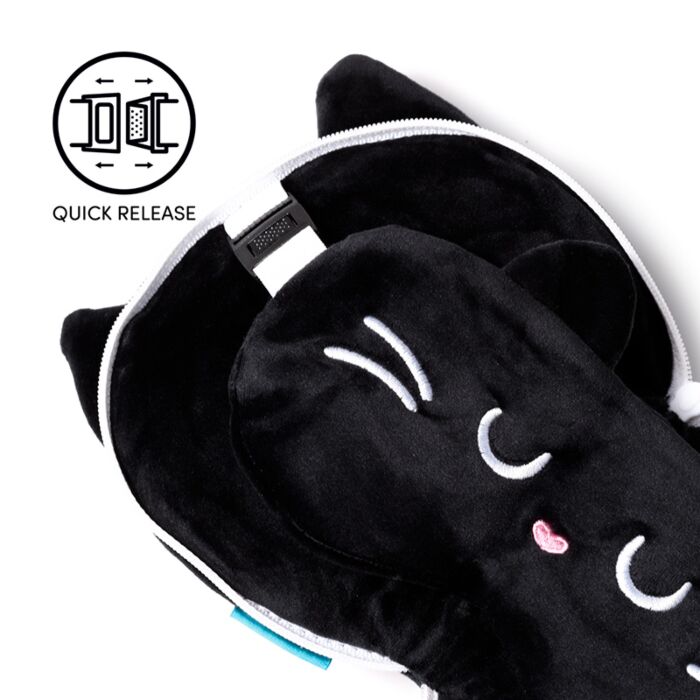 Quick-release travel zip mechanism shown on Relaxeazzz travel pillow