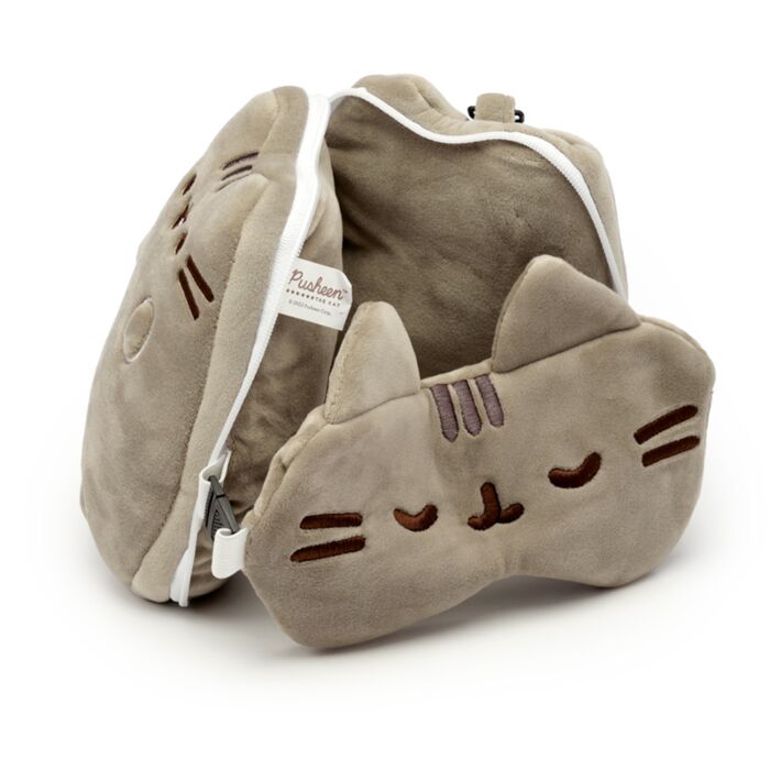 Relaxeazzz Pusheen Cat Shaped Travel Pillow & Eye Mask