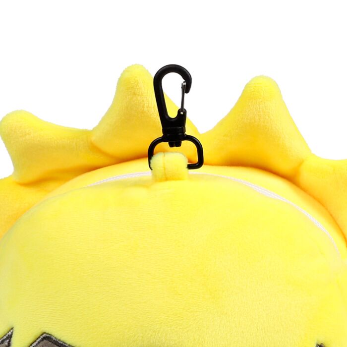 Back hook detail for carrying Naruto travel pillow