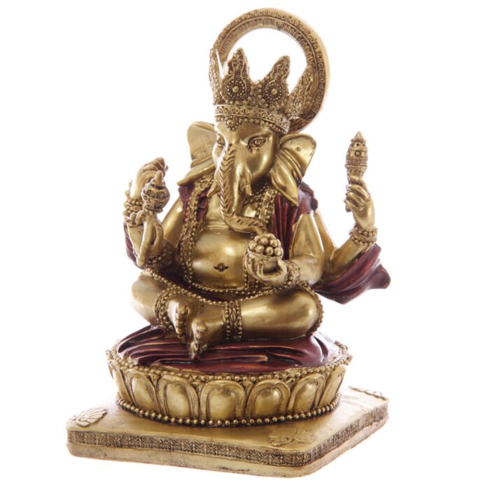 Gold & Red Ganesh Statue