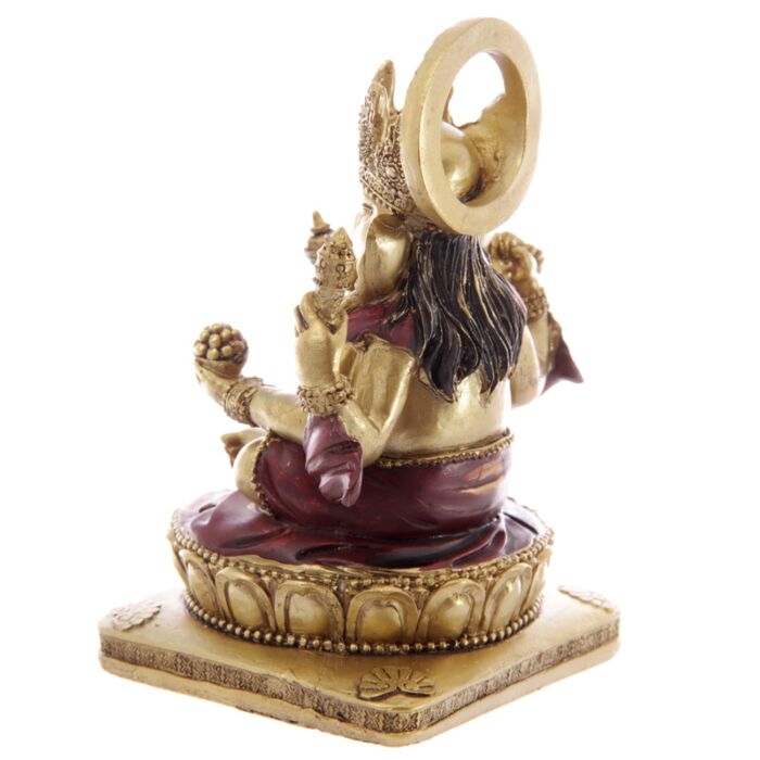 Gold & Red Ganesh Statue