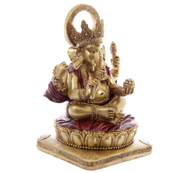 Gold & Red Ganesh Statue