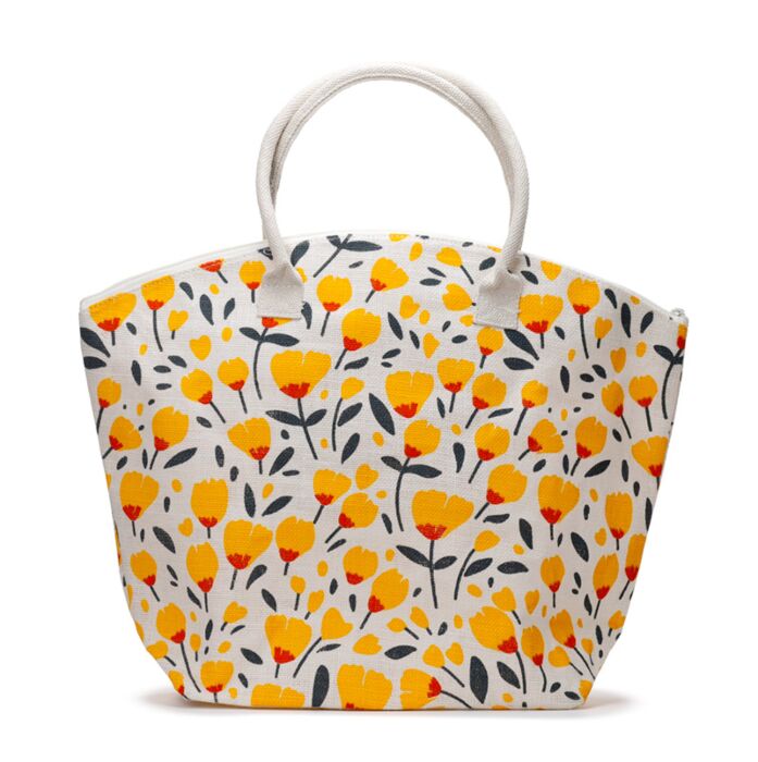 Buttercup Pick of the Bunch Jute Beach Bag