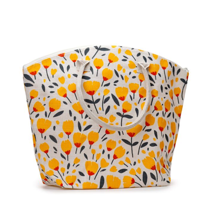 Buttercup Pick of the Bunch Jute Beach Bag