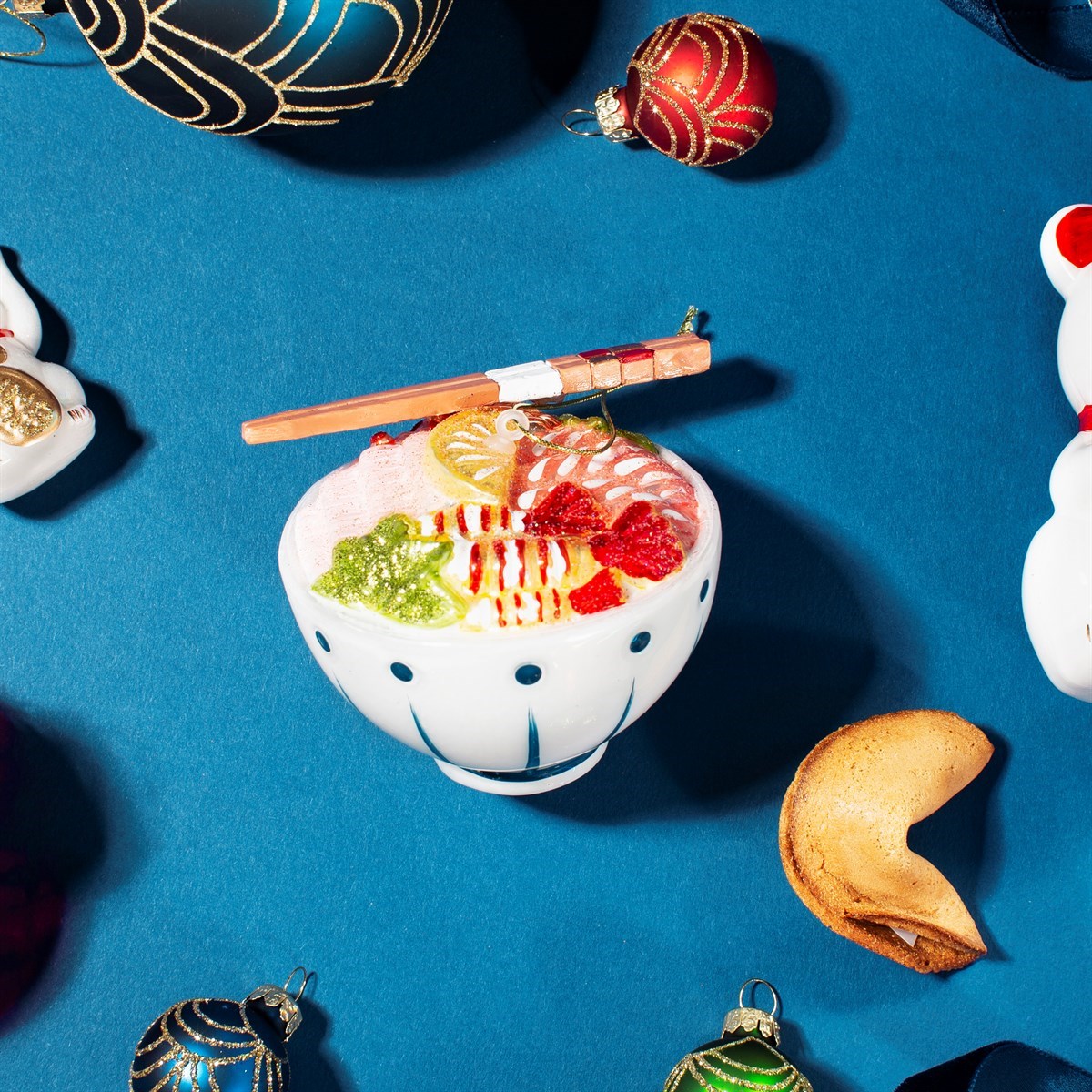Ramen Bowl Shaped Christmas Decoration by Sass & Belle – Fun Food Bauble