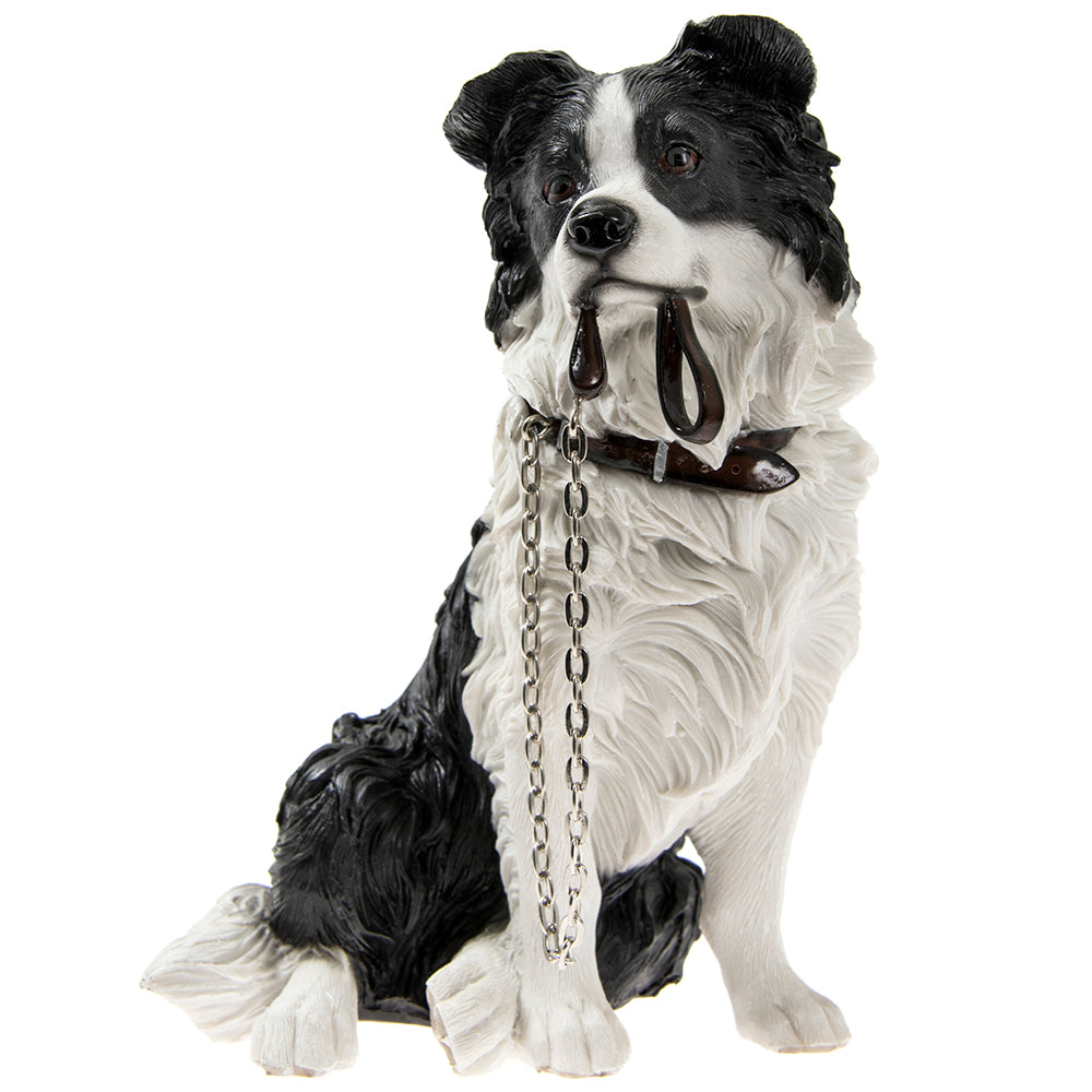 Sitting Border Collie Walkies Dog Figurine