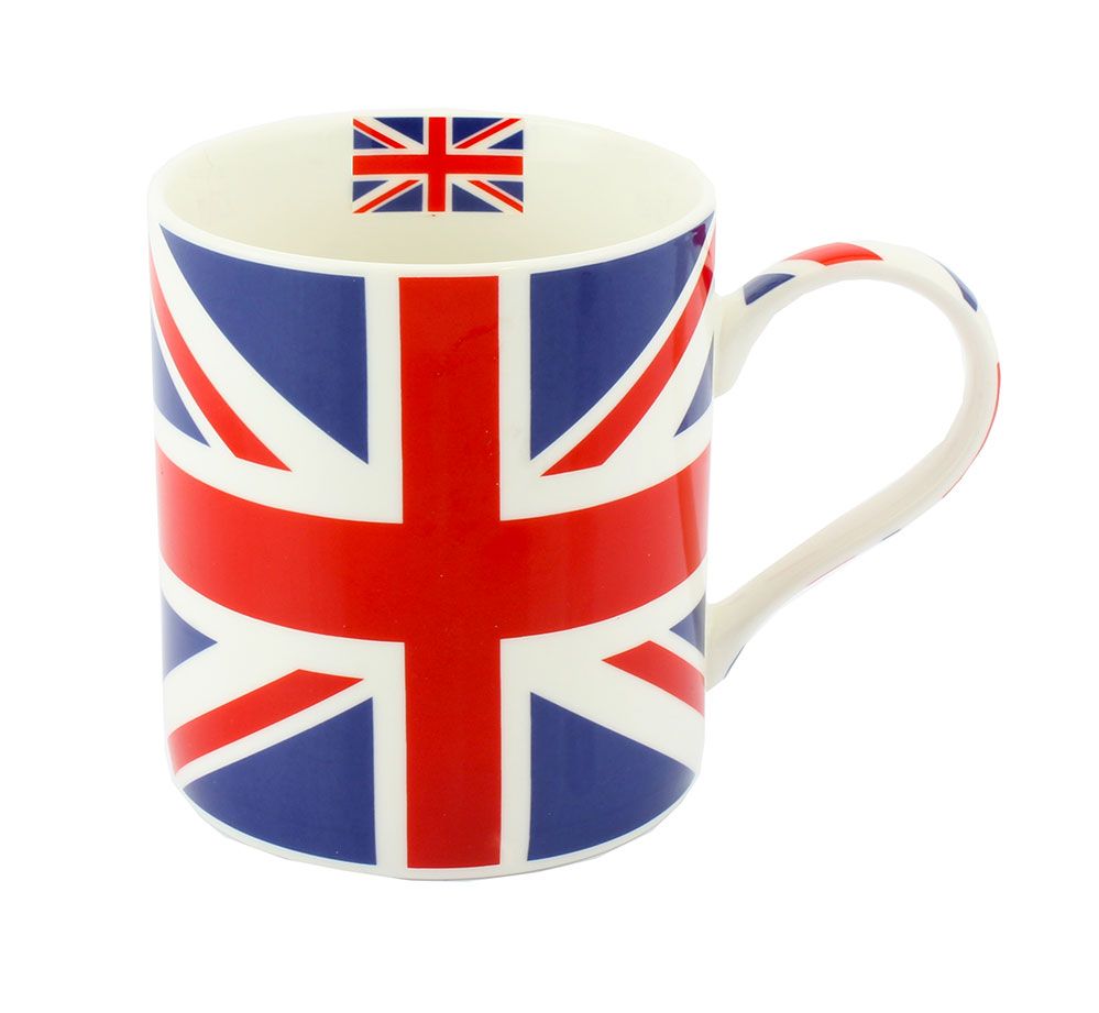 Fine china Union Jack mug for tea and coffee
