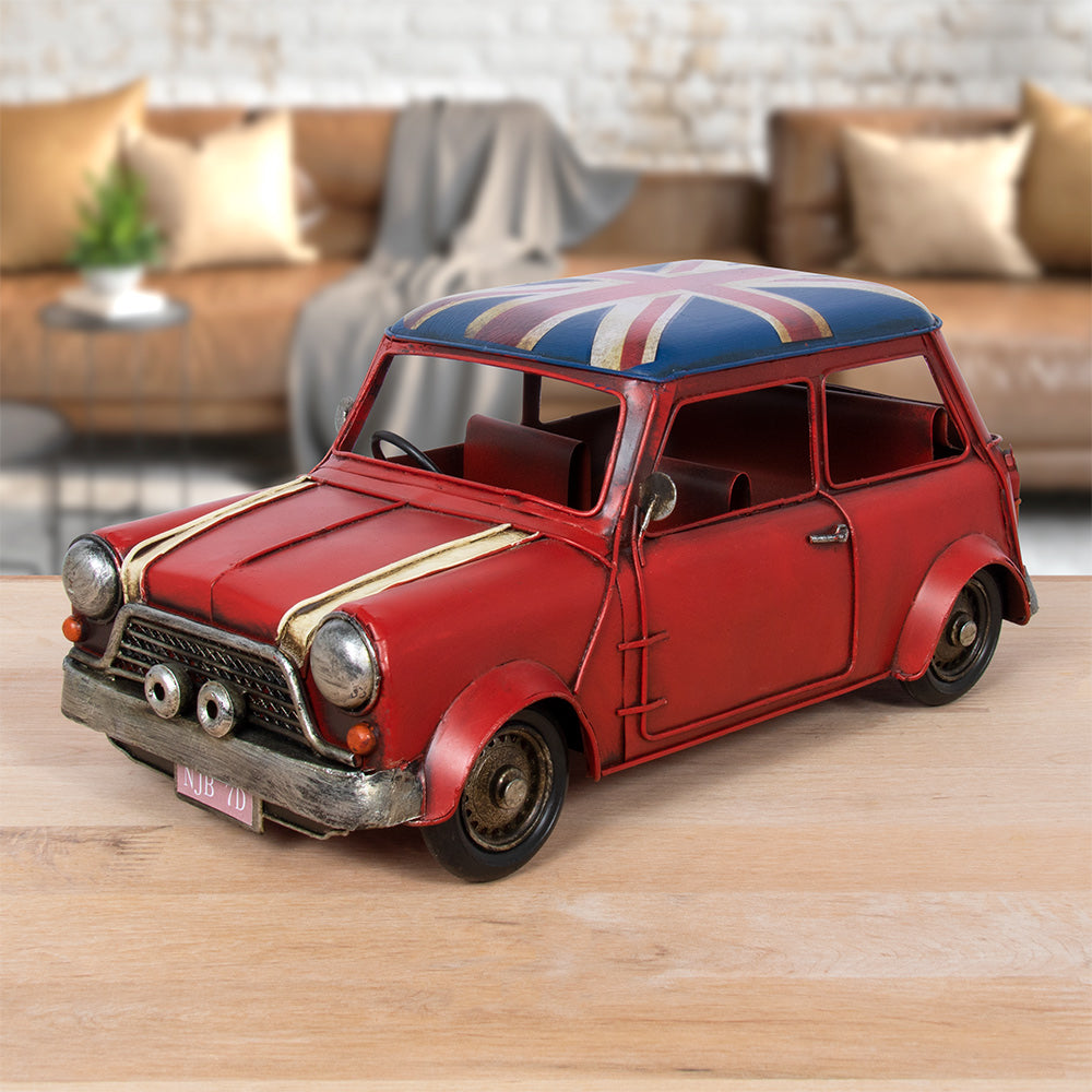 Vintage Classic Union Jack Red Car