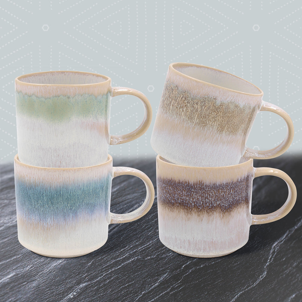 Lesser & Pavey Elements Reactive Glaze Stack Mugs Set of 4