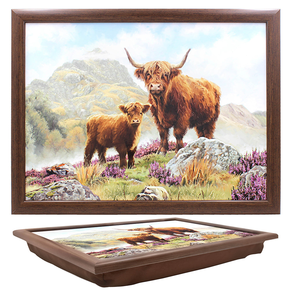 Highland Coo and Calf Laptray