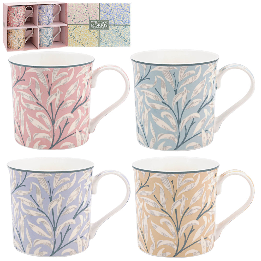 William Morris Willow Bough mugs set of 4 fine china cups