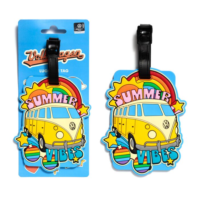 Volkswagen VW T1 Camper Bus Summer Vibes PVC Luggage Tag