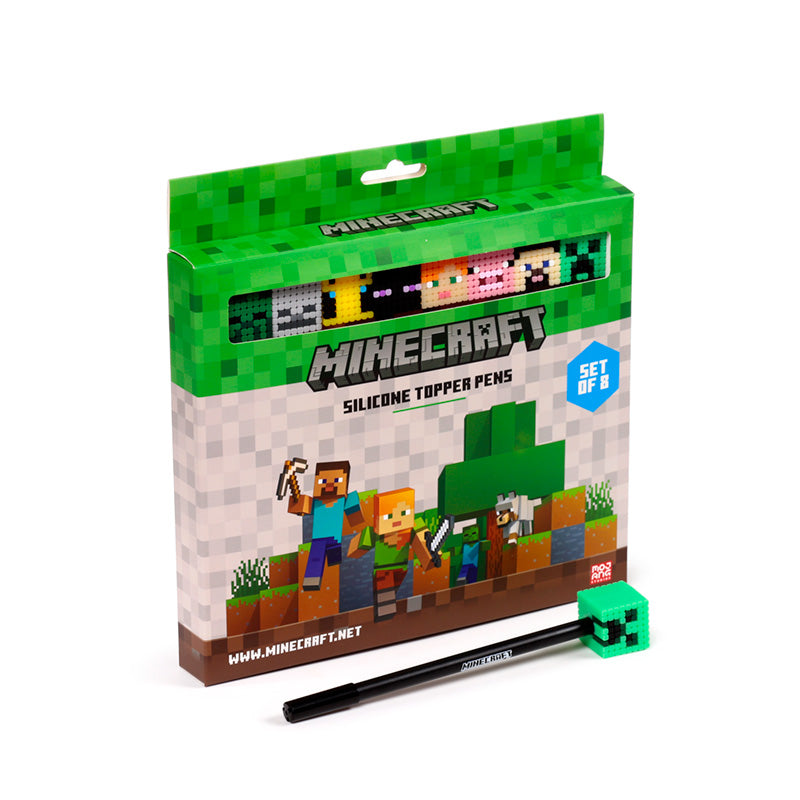Minecraft pen set packaging with one pen shown separately