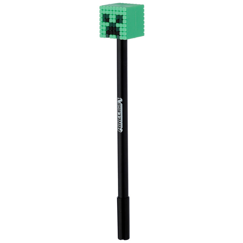 Minecraft Creeper topper pen – close-up view
