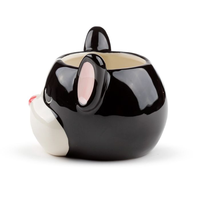 French Bulldog Head Shaped Ceramic Indoor Freestanding Planter/Plant Pot