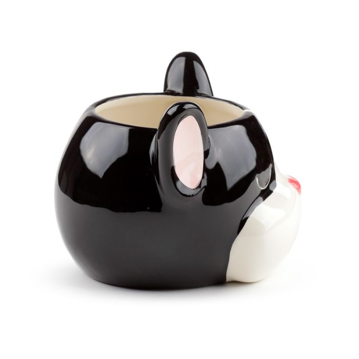 French Bulldog Head Shaped Ceramic Indoor Freestanding Planter/Plant Pot