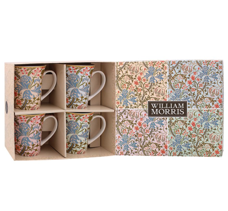 William Morris Golden Lily Set of 4 Mugs