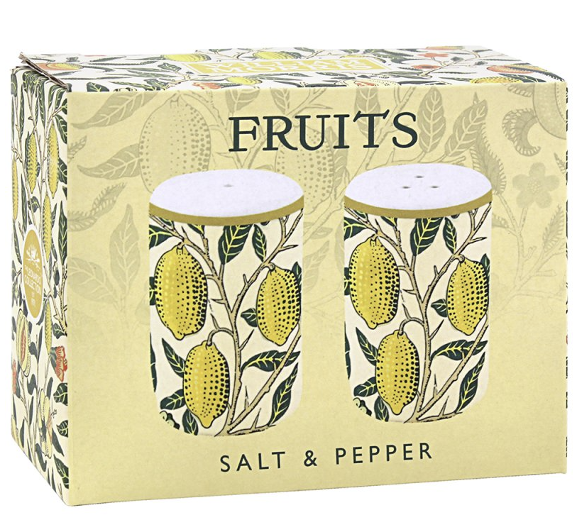 Product packaging box showing both shakers with Fruits lemon design