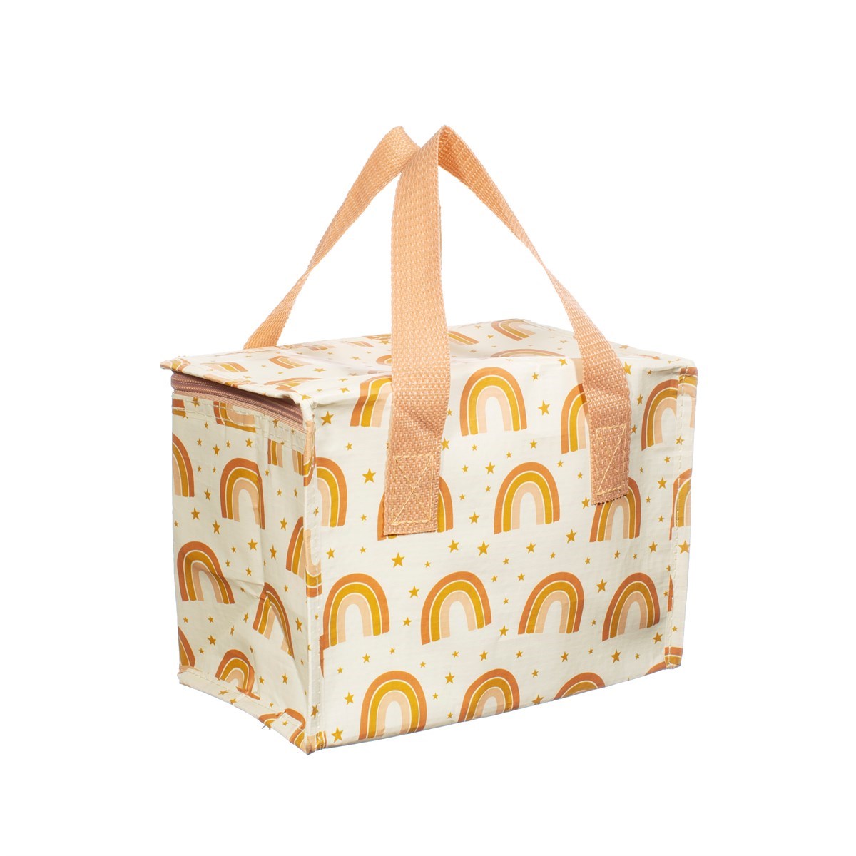Rear and side view showing the rainbow print and structure