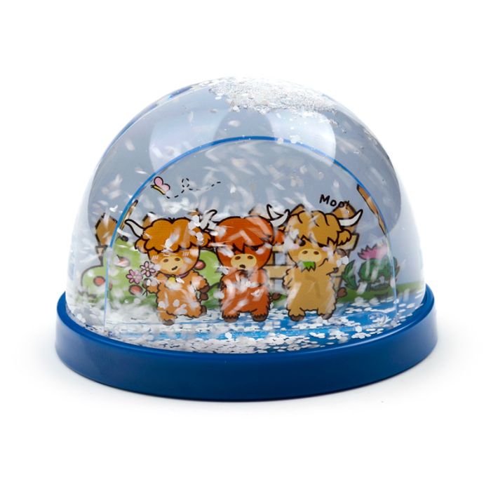 Adoramals Highland Coo Cow Small Glitter Snow Storm
