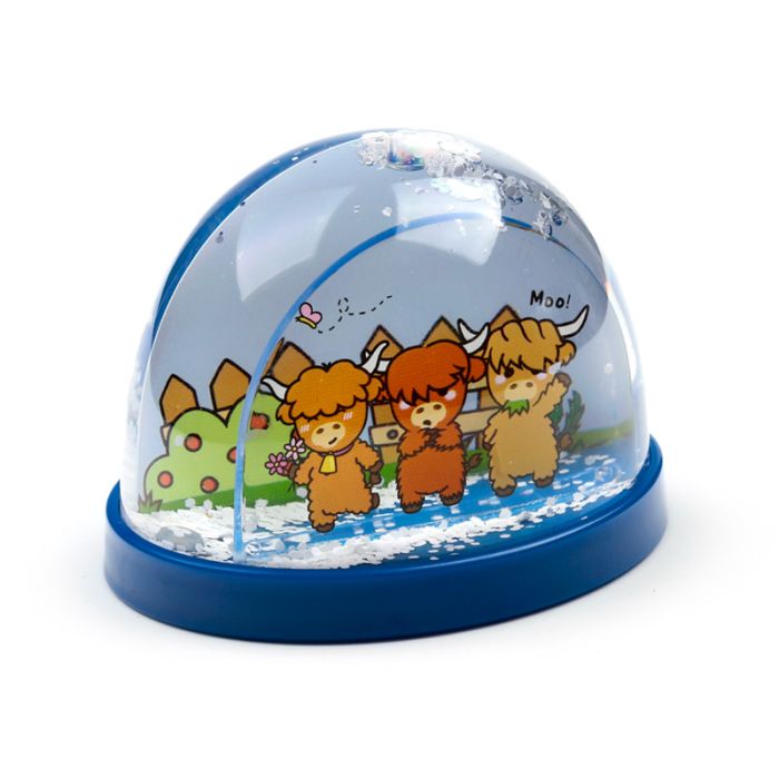 Adoramals Highland Coo Cow Small Glitter Snow Storm
