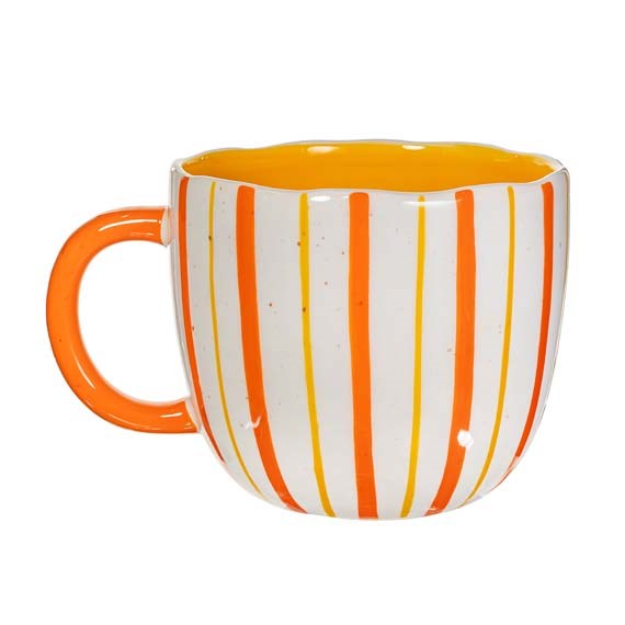 Orange and yellow ceramic mug from the Food Fun collection