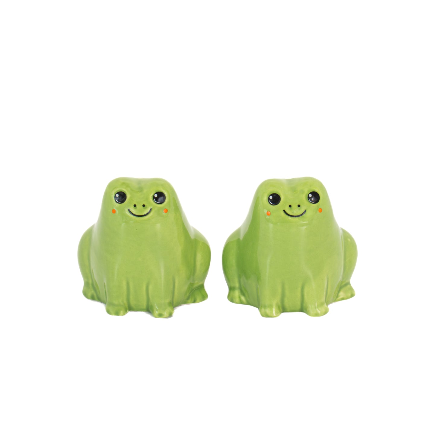 Frog salt and pepper shakers green novelty tableware set by Sass and Belle