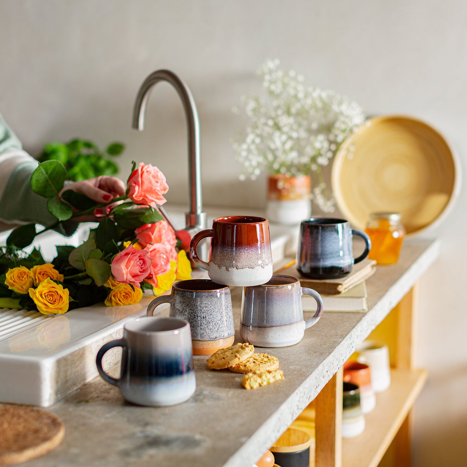 Mojave Glaze Mugs | Boho Stoneware Coffee & Tea Mugs