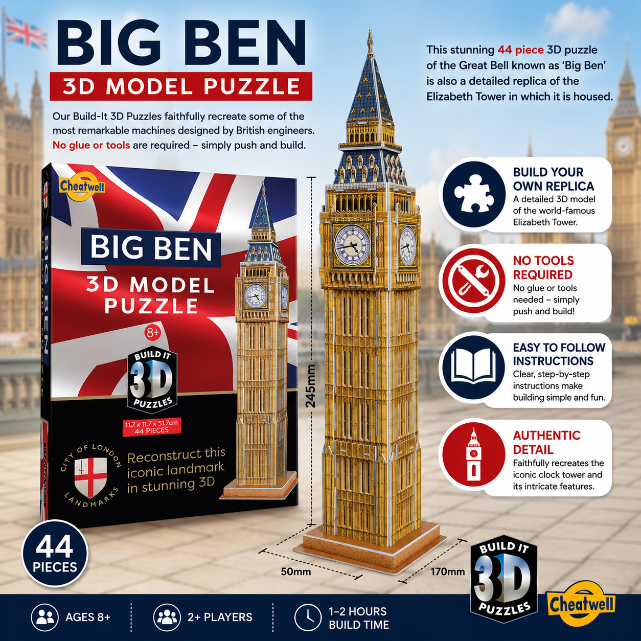 Cheatwell Games Build-It 3D Puzzle Big Ben model kit