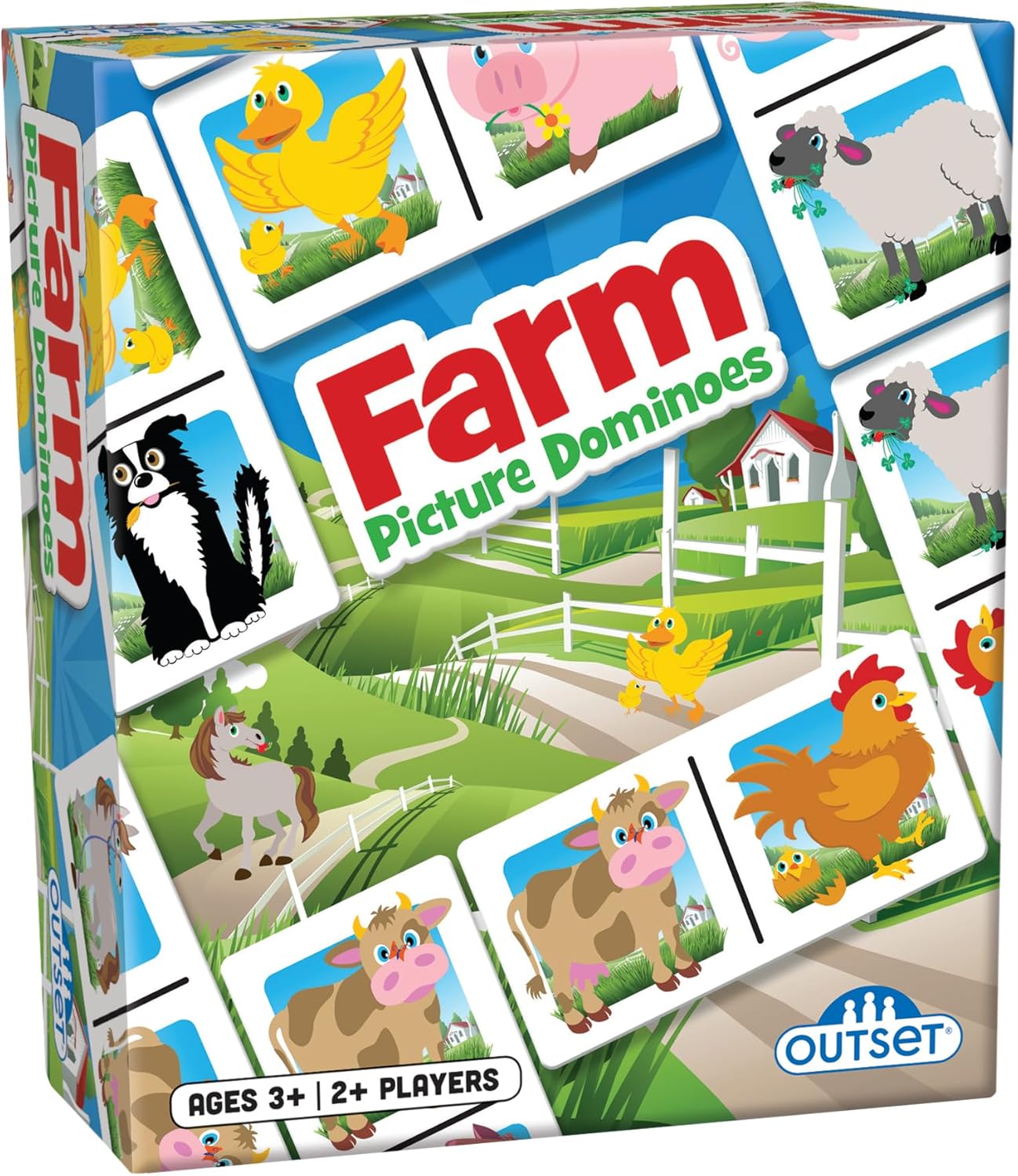 Outset Farm Picture Dominoes – Kids Farm Matching Game 3+