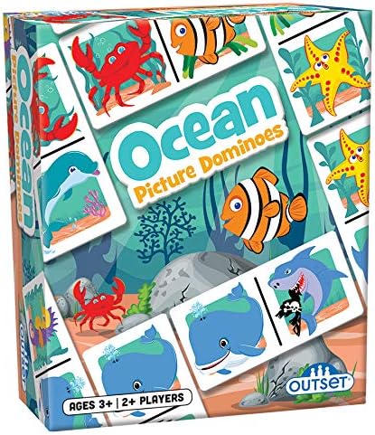 Ocean animal dominoes game with colourful sea life pictures