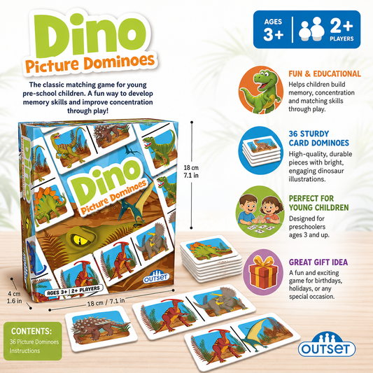 Outset Dino Picture Dominoes educational dinosaur matching game