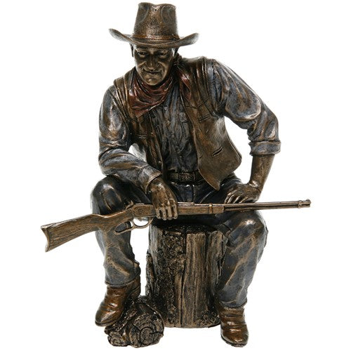 Bronze Screen Legend John Wayne Sitting Cowboy Ornament