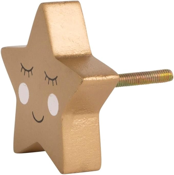 Sass and Belle star furniture knob side angle showing screw fitting