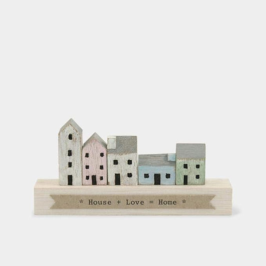 Wooden Figure Ornament - Little Street - House + Love = Home