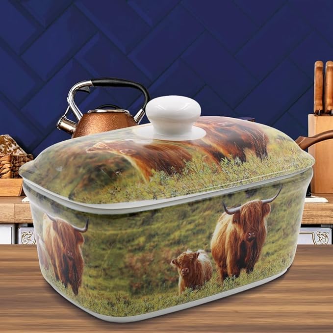 Highland Coo & Calf Butter Dish