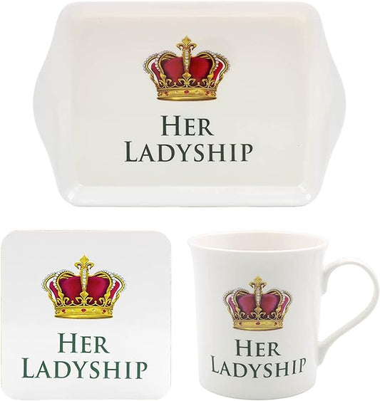 Her Ladyship Ceramic Mug, Coaster and Tray Set