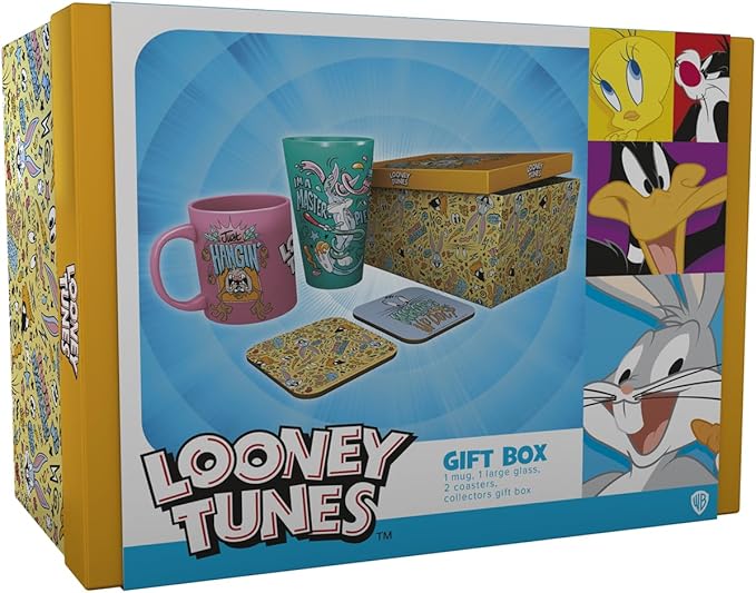 Looney Tunes Mug, Glass and Coaster Gift Box