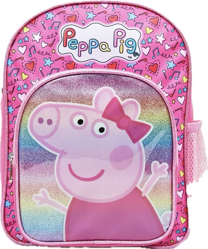 Peppa Pig Deluxe Backpack with Front Pocket and Zipper